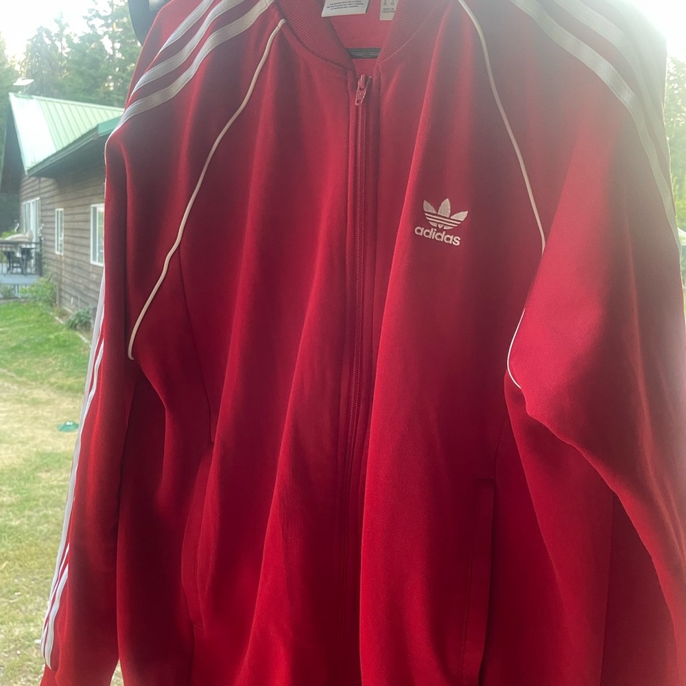 Adidas Men's Red Bomber Jacket